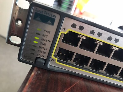 Cisco Catalyst WS-C3750-48TS-S PoE 48-Port Network Switch WITH STACK 1&2