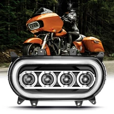 DOT Approved LED Headlight Projector Carbon Fibre For Road Glide 2015-2023