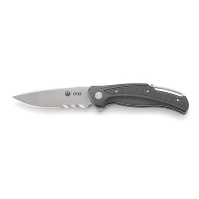CRKT Ruger Windage Folding Knife: Folder with Liner Lock, Stonewashed Drop Point