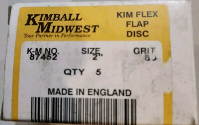 KIMBALL MIDWEST 2'' 80 Grit Kim Flex Flap Discs (×5)  #87452