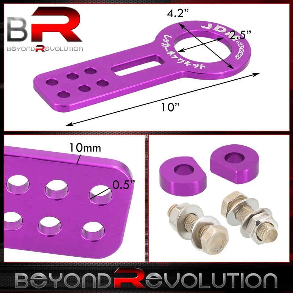 Juego de ganchos de remolque delanteros chasis CNC de aluminio púrpura deportivo para Nissan Infiniti JDM Foto 2 de 3