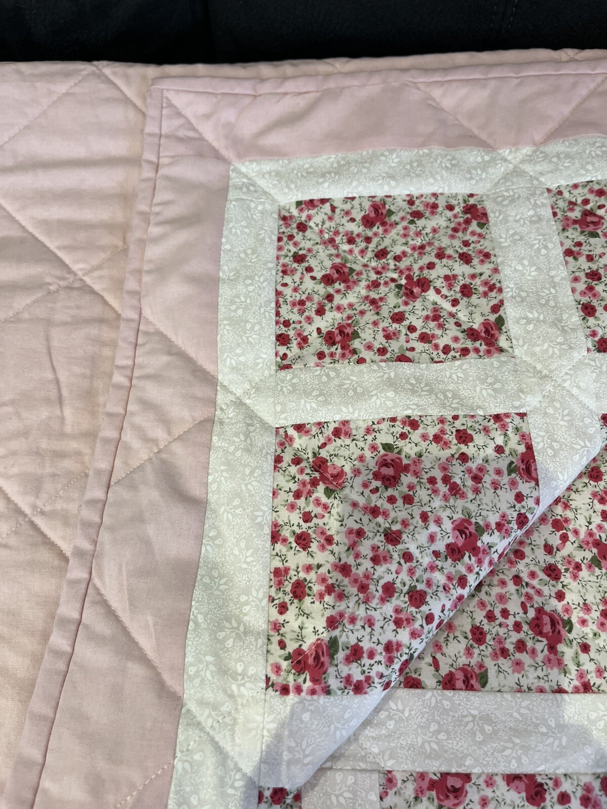 Handmade Patchwork Babies Blanket. One Of A Kind. 100 Cotton. GREAT