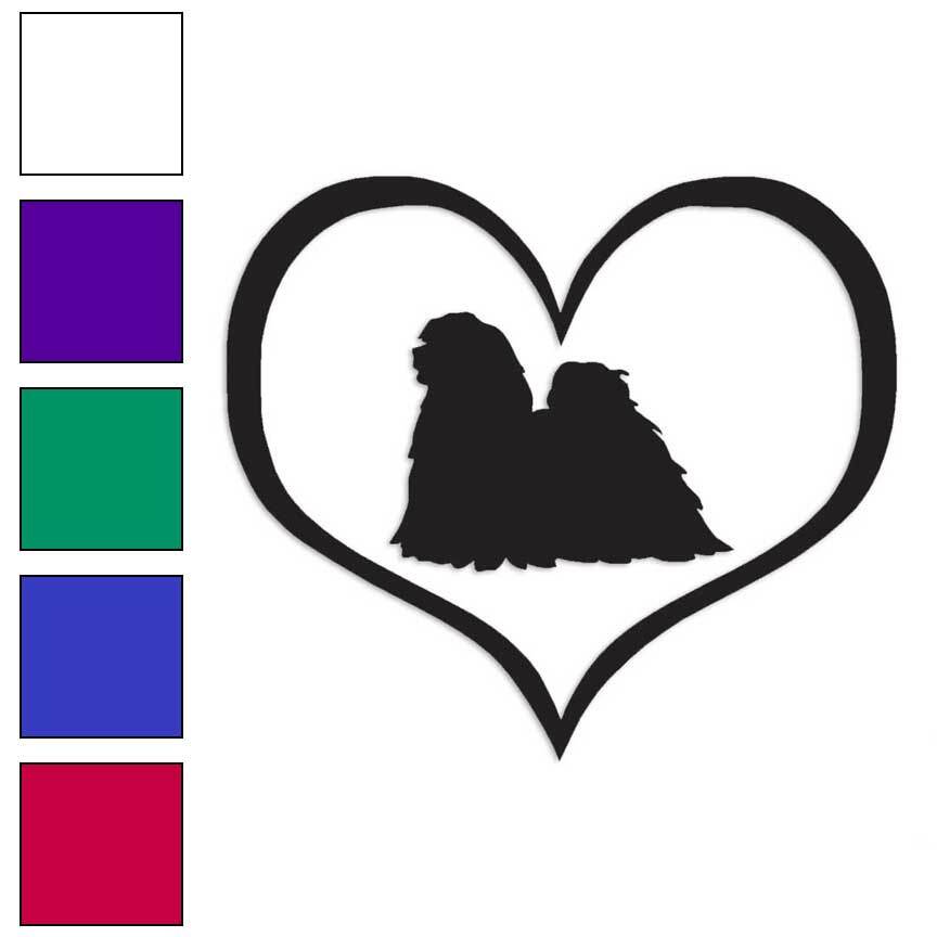 Heart Lhasa Apso Love, Vinyl Decal Sticker, Multiple Colors & Sizes #1480