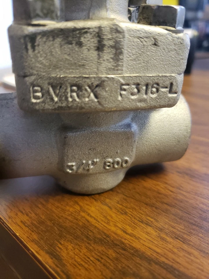 NEW AVF 3/4" #800 GATE VALVE BODY F316-L, BVSC, BVRX - Image 2 of 4