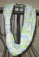 Necklace Wearable Art pretty hand crochet 5 strand and hand embroidery