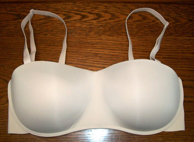 NEW MAIDENFORM SZ L SEAMLESS MULTIWAY WIREFREE BALCONET NON-SLIP BEIGE BRA
