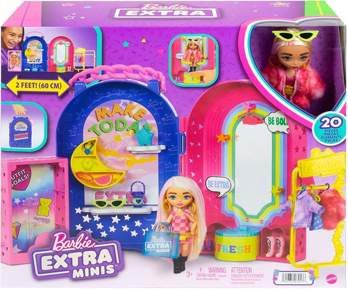 Barbie Extra Minis Playset Boutique with Mini Doll Clothes and