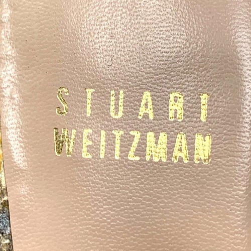 Stuart Weitzman Reptile Embossed Leather Slingback Kitten Heels Womens Size 7.5 - Picture 3 of 14