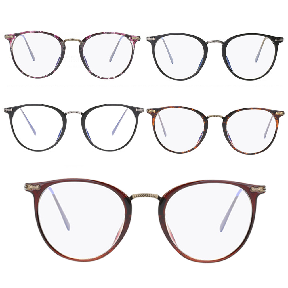 Anti Blue Light Glasses Computer Game Eyewear Oval Frame Unisex Vintage Glasses-image