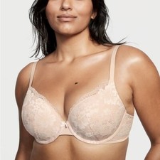 VS Victoria s Secret Body Perfect Shape Nude Padded 38 DD Adjustable Cross Bra
