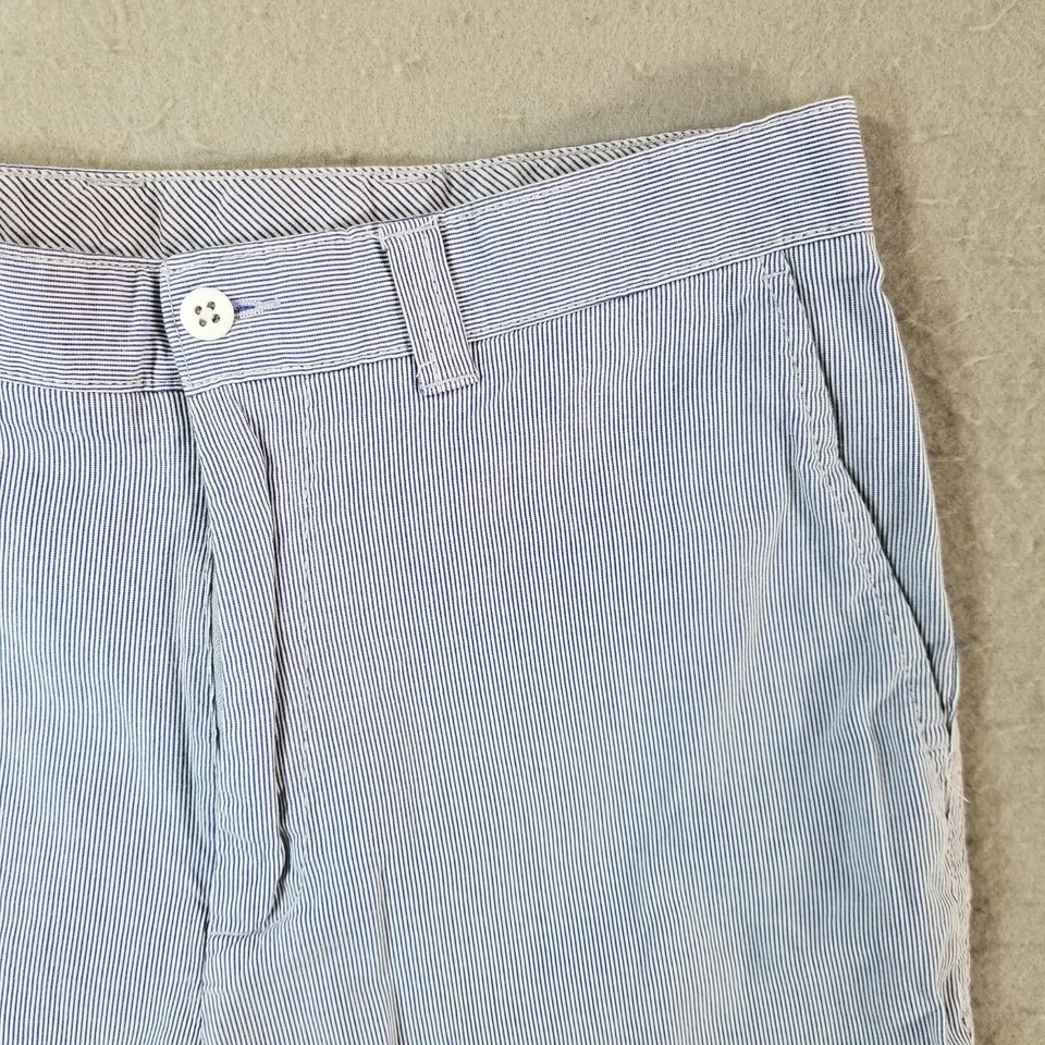 Daniel Cremieux Pantalones Cortos Hombre 33x9 Azul Blanco Rayas Algodón Exterior Preppy Foto 4 de 4