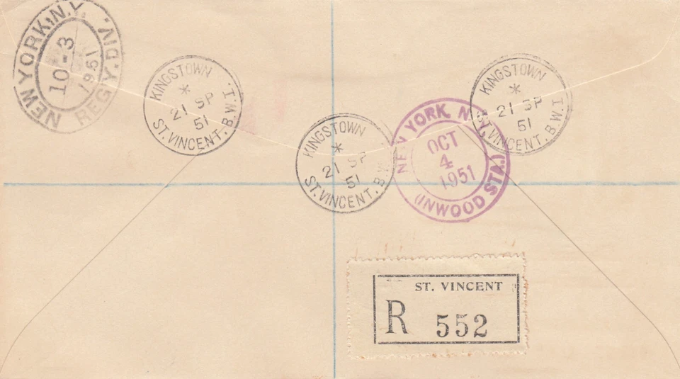 New Constitution OVERPRINT St Vincent FDC 1951 (137010) - Image 2 of 2