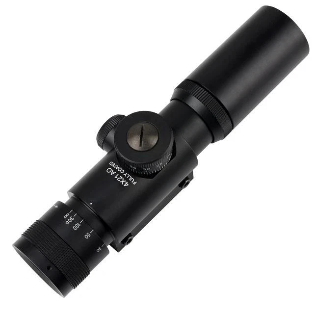 New 4x21 Tactical Optical Riflescope Glass Etched Reticle Sights With Flip Cap - Image 2 of 4