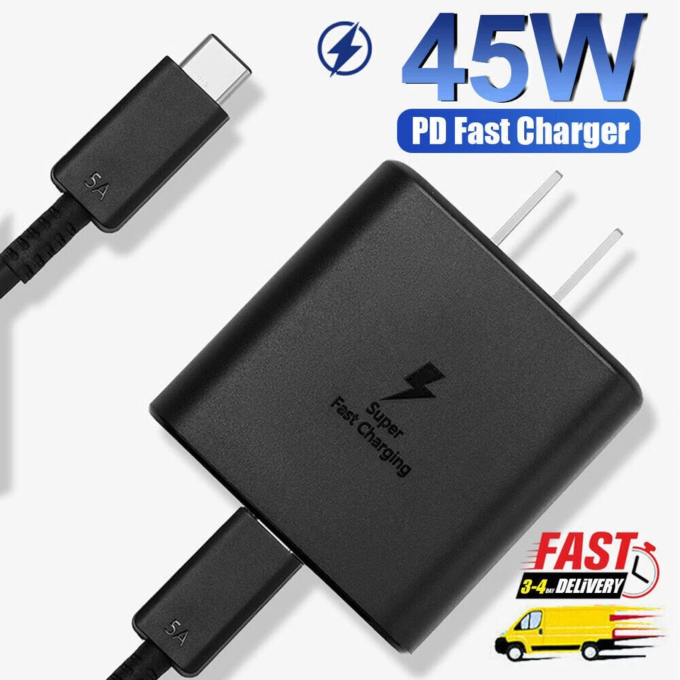 Cable de 6 pies y cargador de pared tipo C de carga rápida ⚡45 W para Samsung Galaxy S22 S21 S23 Foto 3 de 4