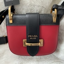 Genuine 100% Prada CITY CALF  + SAFFI Bag in red and black new REDUCED