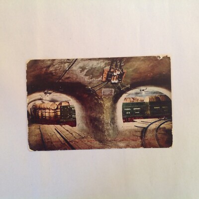 Vintage Color Postcard Underground Tunnel at Intersection Freight Cars Chicago