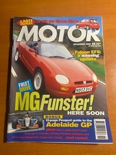 Motor magazine - November 1995 - Adelaide F1 GP - Maserati Ghibli