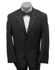 Men's Black Ralph Lauren Tuxedo Jacket Three Button Front Satin Lapels Size 40R