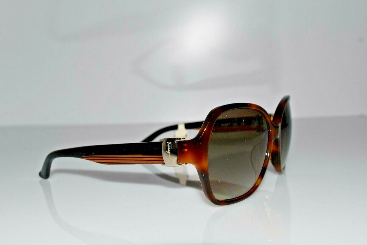 New Salvatore Ferragamo Havana Gold Oversized SF650S 214 57 