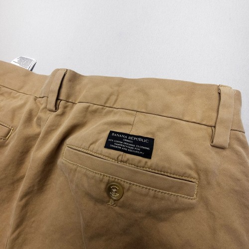 Banana Republic Emerson Chino Pants Mens 32 x 32 (30" Inseam) Tan 100% Cotton - Picture 9 of 9