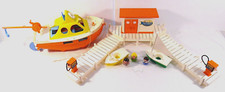 1973 Weeble Marina Playset Hasbro Made in USA Largest Boat Approx. 16"