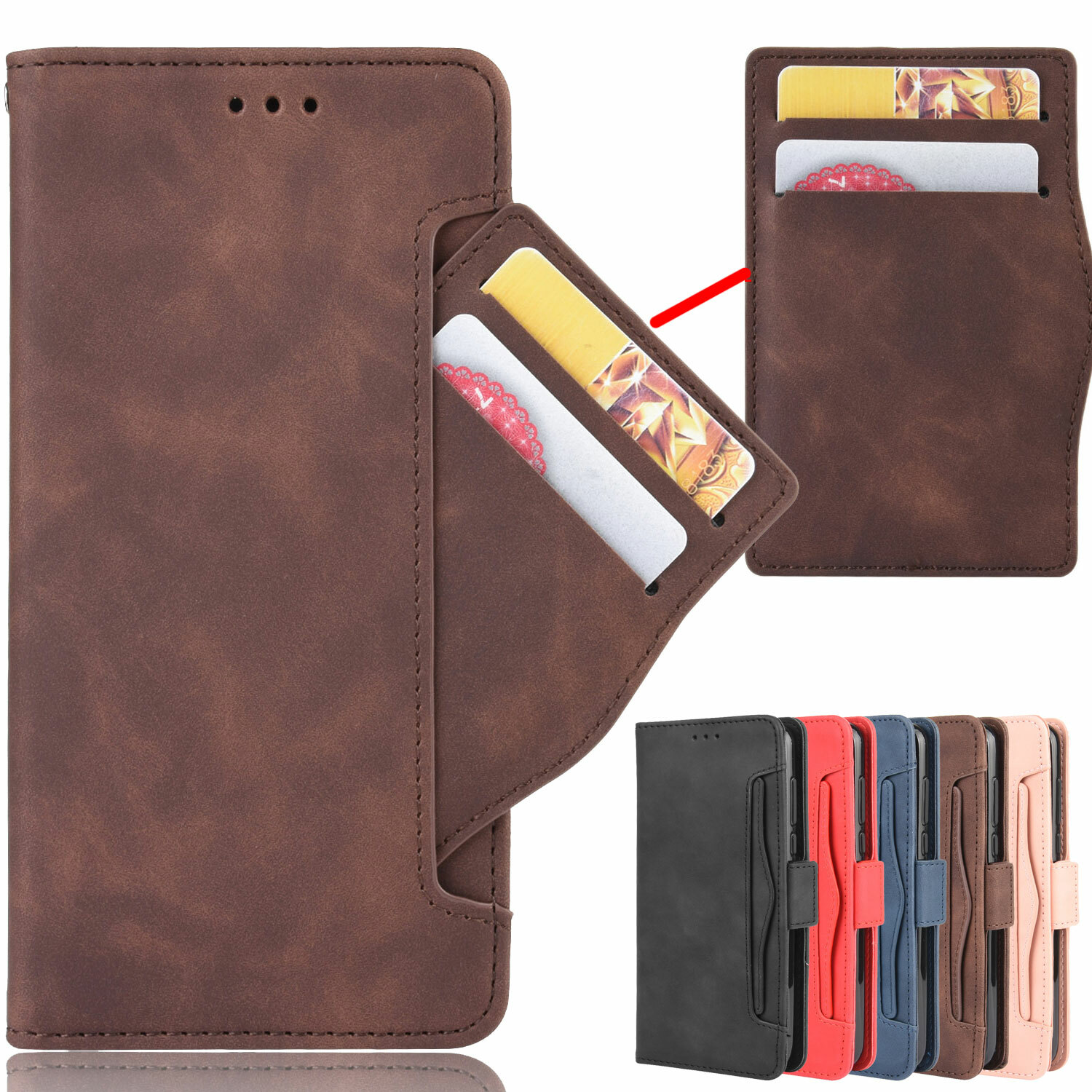 For Motorola Edge 5G UW 2022 Case Flip Leather Magnetic Card Holder Wallet Cover