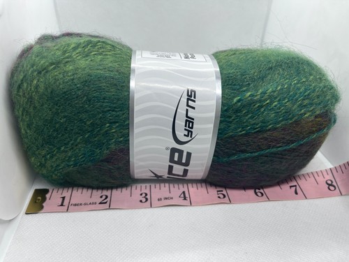 Greens Purple Teal Mohair Pastel Yarn #73647 Ice Acry Wool Mohair Fine 100g 546y - 第 5/5 張圖片