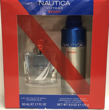 Nautica VOYAGE SPORT 2 PC Set EDT Spray 1.7 oz Deodorizing Body Spray 6.0 NIB