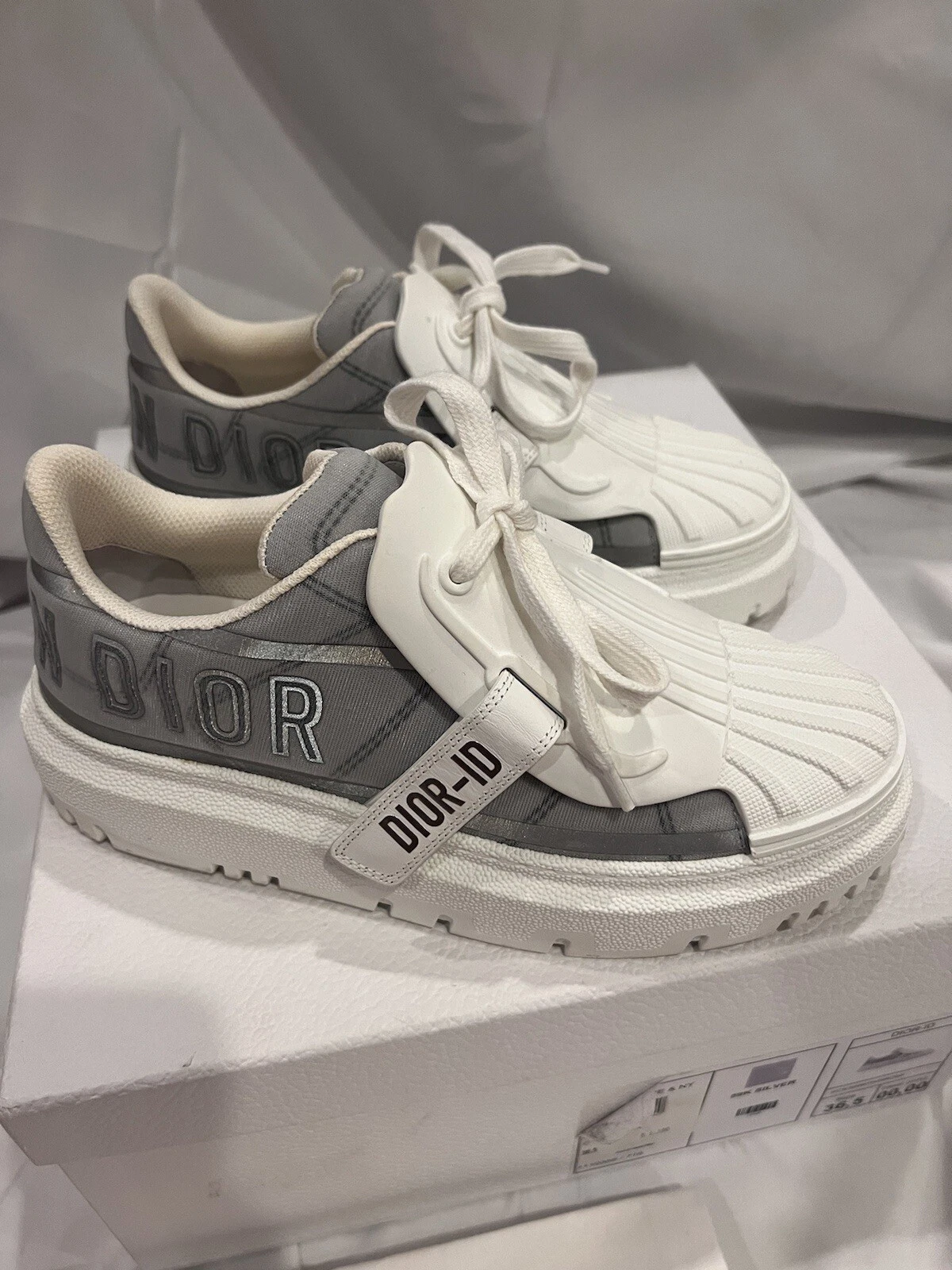 Baskets réfléchissantes Dior ID argent EU 36,5
