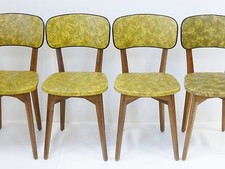 Suite Di 4 Sedie Mimetico Giallo & Nero Vintage French 50's Rockabilly Chairs