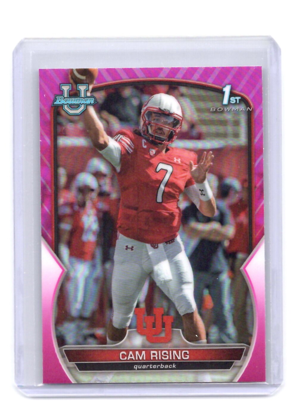 2022 Bowman University Chrome #76 Cam Rising Pink Refractor
