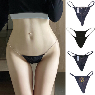 Women's Sexy Chain G-string Thong Panties Babydoll Lingeries Underwear Clubwear