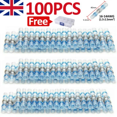 NONBRANDED 100pcs Waterproof Solder Seal Sleeve Heat Shrink Butt Wire Connectors Terminals