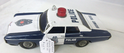 VINTAGE TIN TOY BATTERY OPP HIGHWAY PATROLE POLICE CAR WORKS 978-B