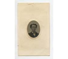 MAN FROM JACKSON, WIS?, TINTYPE STUDIO PORTRAIT BY TAFT GEM SIZE PLATE