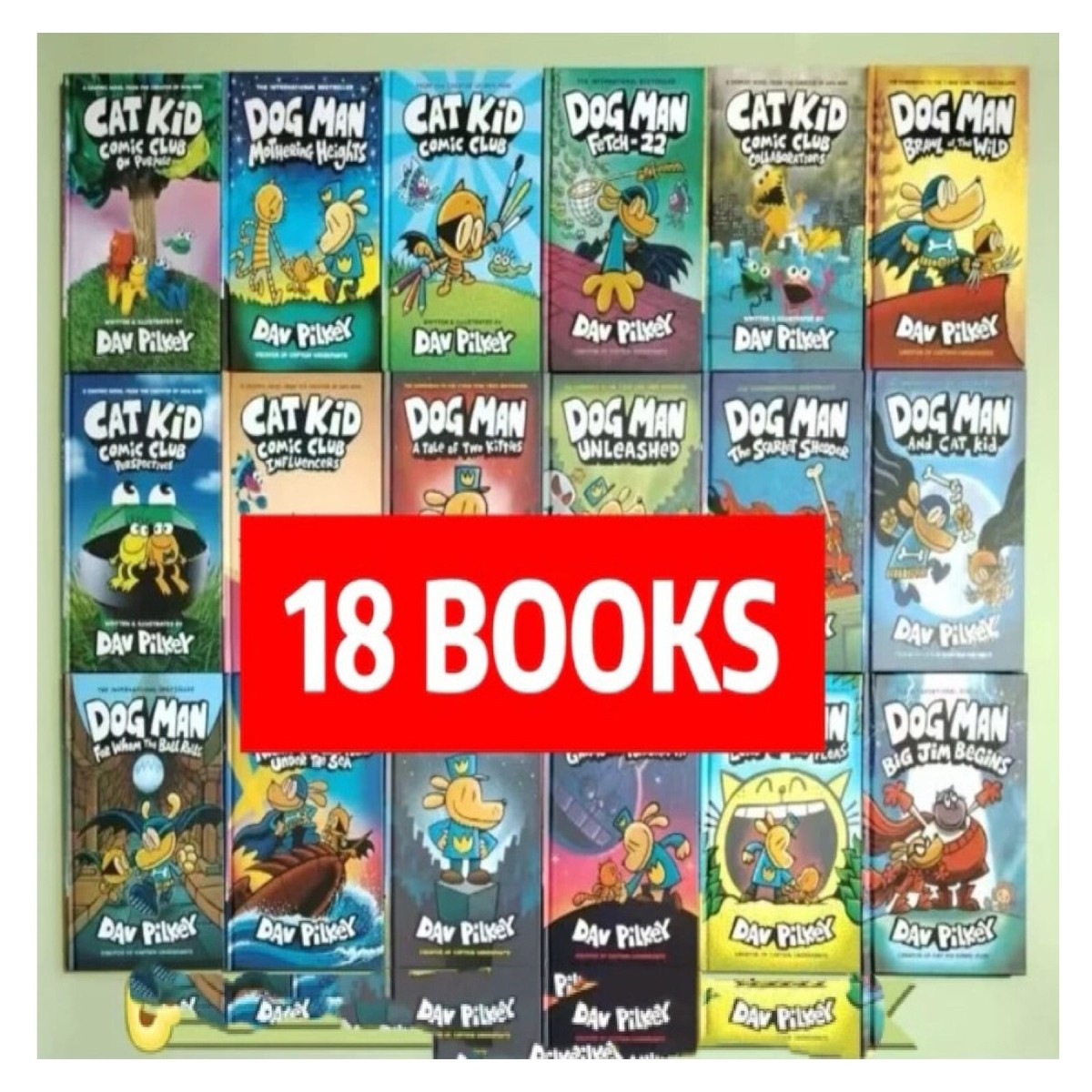 Dog Man Graphic Novels 18 Books Set Hardcover Dogman Full Set Kids