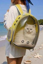 New, Yellow Pet Carrier, Clear Bubble Space Capsule BagPack Hiking Travel