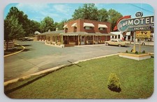Vintage HY-WAY MOTEL Fairfax VA Postcard 1950s Chrome Classic Car