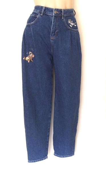Zara Limited Edition Tom & Jerry High Waisted Barrel/Balloon Jeans - Size XXS