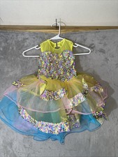Revolution Dancewear Girls Size MC Sequin Tutu Costume Yellow Multicolor Recital