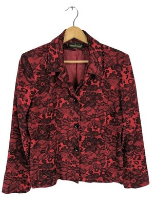 HARVE BENARD Strickjacke Damen Strickbekleidung Gr. DE 36 rot-schwarz