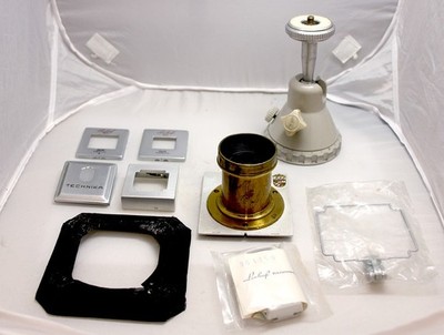Linhof accessory lot ;  Brass lens, ball head,...