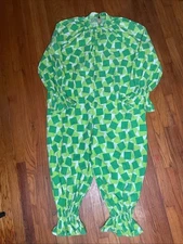 Vintage 1970s CLOWN COSTUME Quilt / Patchwork Pattern Full Body Suit Ruffles 70s