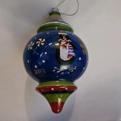 Pier 1 One Imports Li Bien 2013 Penguins Skates Christmas Ornament, 5.5''