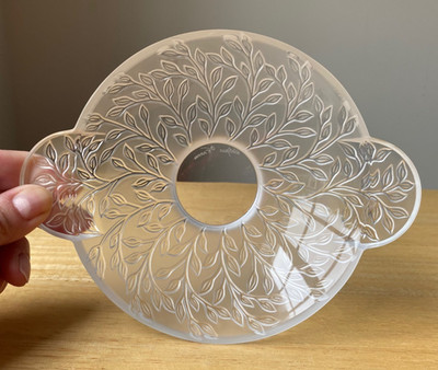 LALIQUE HONEYSUCKLE (CHEVREFEUILLE) Handled Crystal Tray - France