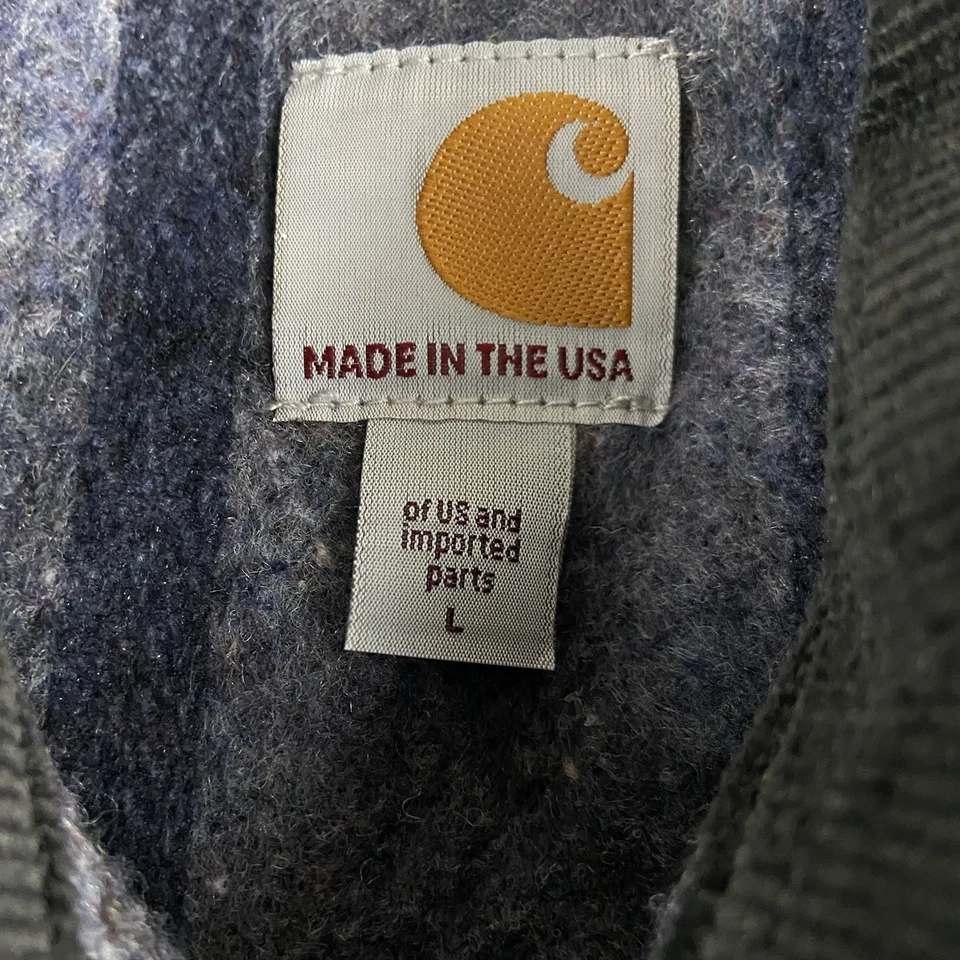 Carhartt Detroit Jacket Mens Large J001 BLK Wool Blanket Lined Made in USA Y2K - Image 3 of 4