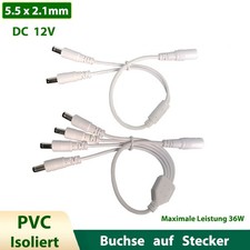 DC 12V Stromverteiler Kabel 5.5x2.1mm Kupplung Splitter Stromkabel Camera CCTV