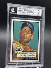 1996 Topps 1952 Topps Mickey Mantle Redemption bgs 9 MINT