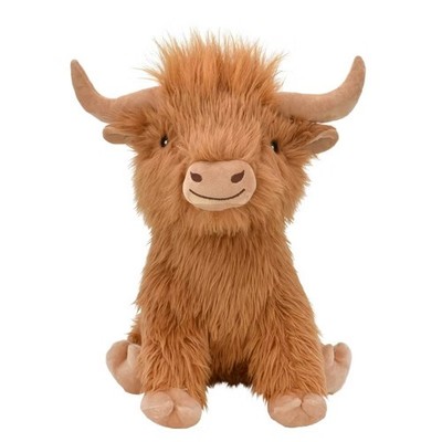 Highland Cow Interactive Plush Dog Toy - Brown: All Sizes, 0.87 lbs