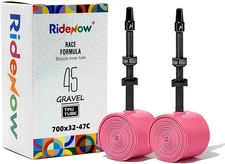 2 Pack Ridenow TPU Tubes 700X 18-32C/32-47C with Metal Presta Valve, Removable V